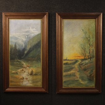 Pair of French paintings landscapes in impressionist style
