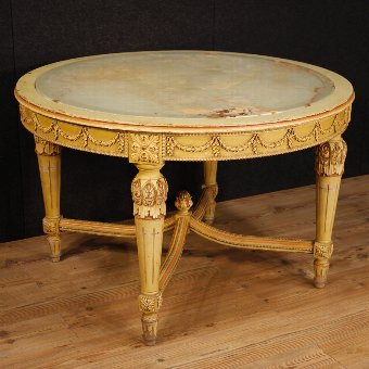 Italian lacquered and painted table in Louis XVI style