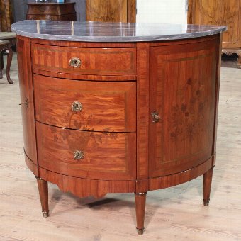 Antique French demilune dresser of the 19th century