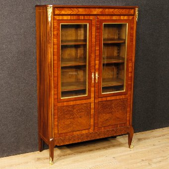 French inlaid showcase in mahogany wood
