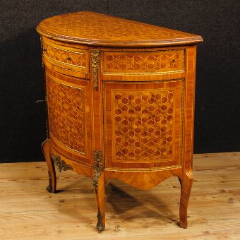 Antique French inlaid demilune sideboard