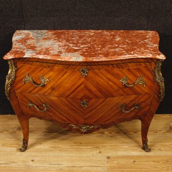 Antique French dresser in inlaid wood in Louis XV style