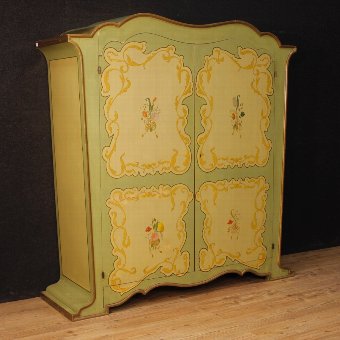 Italian wardrobe in painted wood in Art Nouveau style