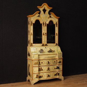 Venetian lacquered and painted trumeau
