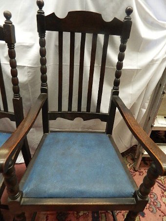 Antique magnificent set of jacobean/ gothic dark oak dining chairs and table