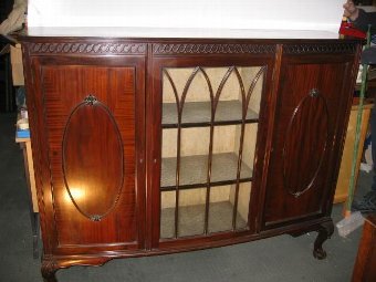 beautiful bow-fronted  mahogany display cabinet