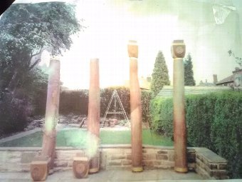 4 Oak Architectural Columns & Column Heads, Collection From Harrogate, UK Only.