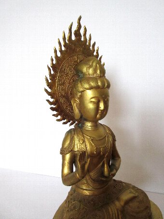 Antique Chinese antique brass Gilt Buddha