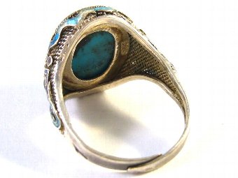 Antique Silver Ring with turquoise from 1890