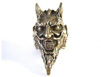 Antique Unique antique silver ring devil