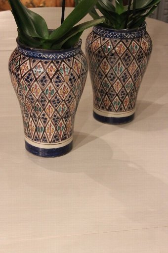 Pair of Late 19th Cent Moroccan Vases