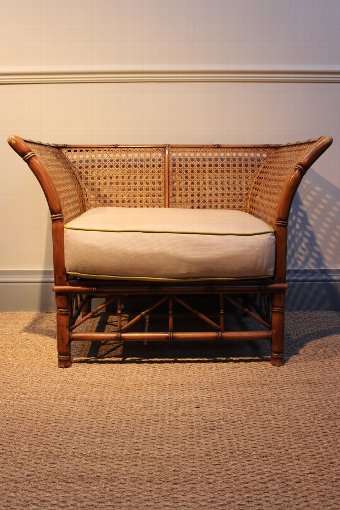 Elegant Pair of 1970s Italian Rattan Armchairs