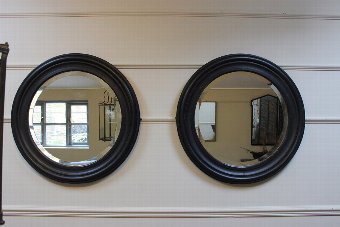 Large pair of English Painted Round Mirrors