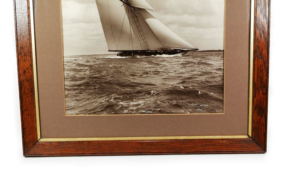 Antique Beken and Son, White Heather II - 1920s Big Class Yacht Racing, Cowes