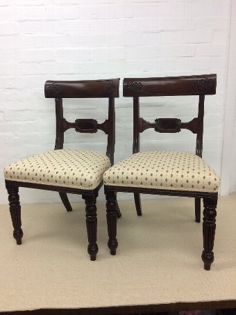 A Pair of Victorian Mahogany Bar Back Chairs
