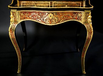 Antique Unique Writing Desk with a Marquetry in the Boulle Style
