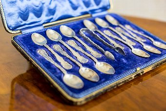 Antique English, Silver Teaspoons from the Early 20th c.