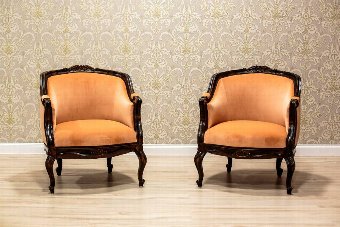 Two Beautiful Armchairs, Circa 1920, AFTER THE REPLACEMENT OF UPHOLSTERY