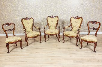 Neo-Rococo Suite of Armchairs and Chairs