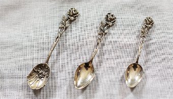 Antique Set of Three Silver Spoons