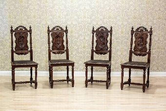 Highly Decorative, Brittany Chairs, Circa 1880, 4 Pieces