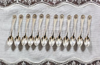 Silver Mocha Spoons, 12 Pieces
