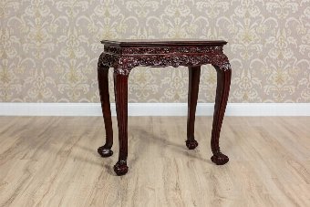 Decorative Small Table with a Rich Woodcarving