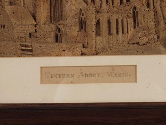 Antique Historical interesting rare cork carving of Tintern Abbey, Wales 19th century