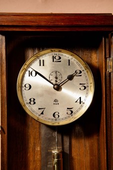 Antique An Early Electrical ATO Haller & Benzing Oak Wall Clock Circa: 1925