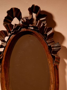 Antique A Decorative Carved Oak Oval Mirror, Louise seize Style, circa 1900
