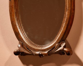 Antique A Decorative Carved Oak Oval Mirror, Louise seize Style, circa 1900