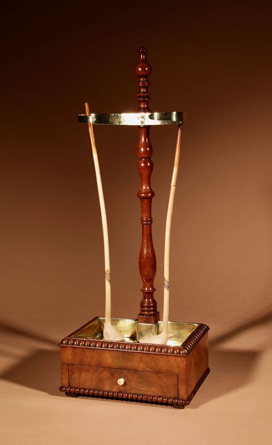 A very decorative and Rare Mahogany and Brass Clay Pipe Stand.