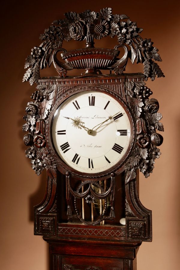 Antique Original Normandy Wedding Oak Longcase Clock circa 1820