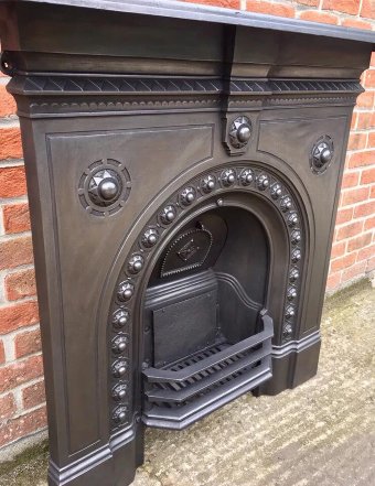 Antique Original Antique Victorian All In One Cast Iron Fireplace