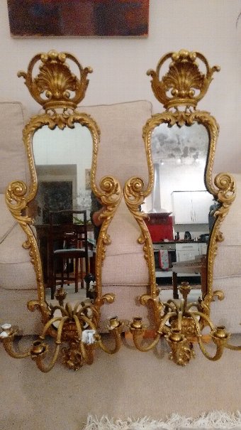 Pair of French Girandoles (mirrored candelabra)