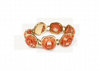 Coral  Gold Bracelet