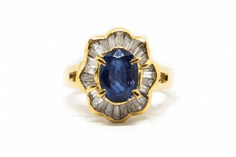 Ceylon Sapphire  Diamonds Ring