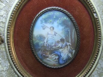 Antique 19th Century Miniature Painting in the manner of  Bucher