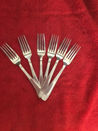 SET OF 6. VINTAGE   CHRISTOFLE   SILVER PLATED   DINNER FORK