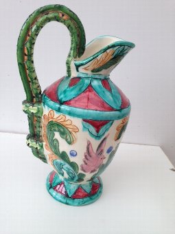 An early 19th century French majolica wine ew.