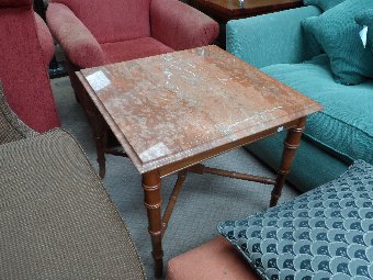 Faux bamboo and marble occasional table