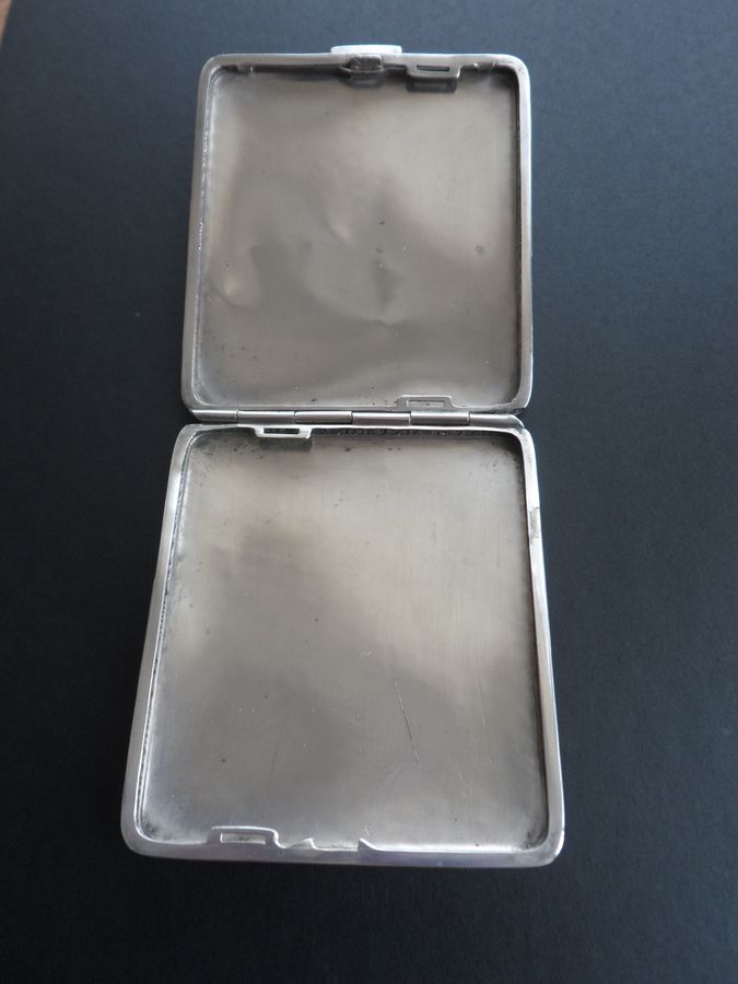 Antique Luftwaffe Silver Plated Cigarette Case by Lutz & Weiss