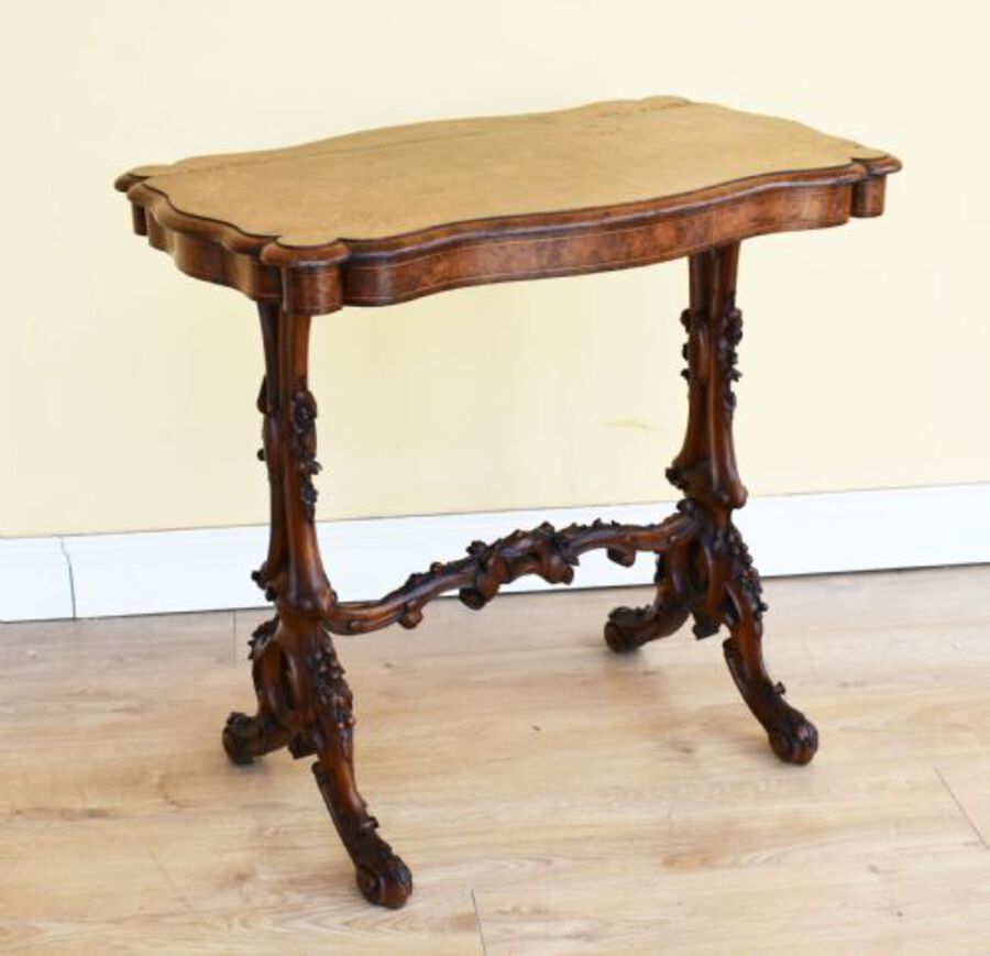 Victorian Burr Walnut Inlaid Table