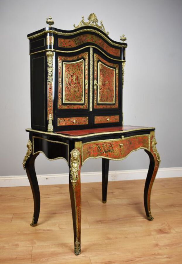19th Century Ebonised Boulle Bonheur Du Jour