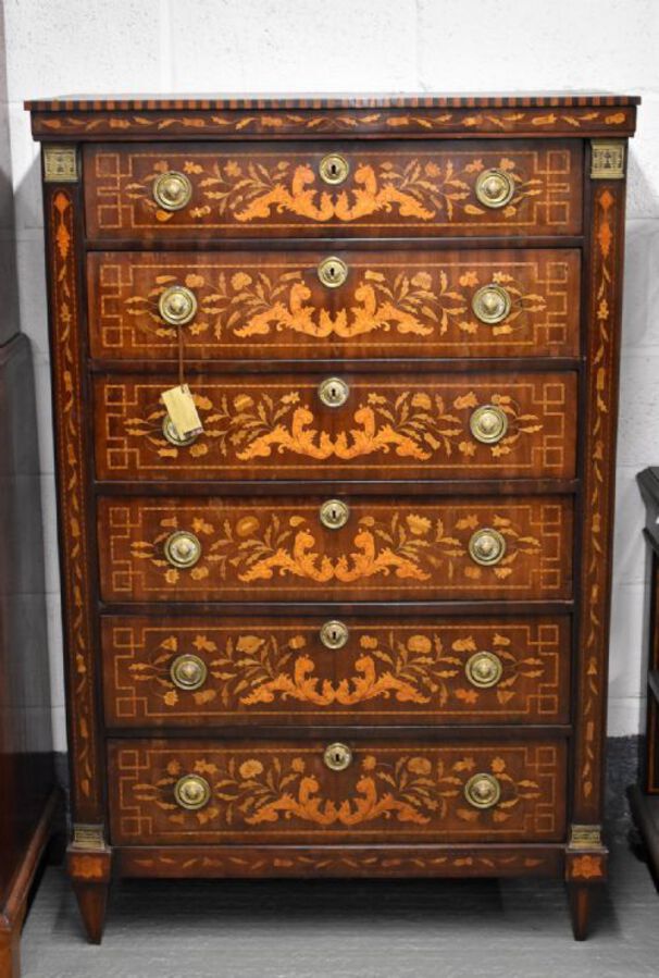 18th Century Dutch Marquetry Chest of Drawers