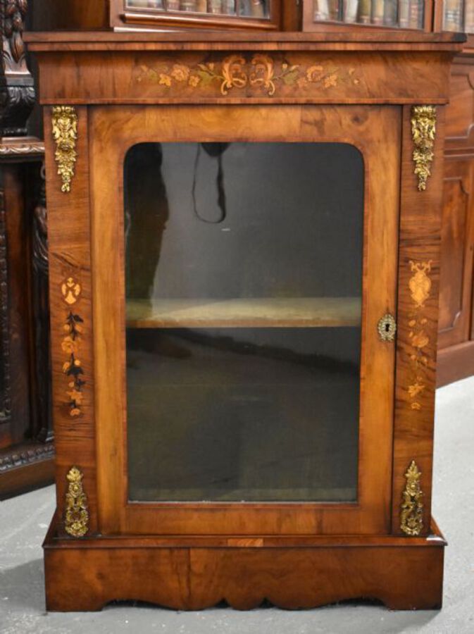 Victorian Walnut and Marquetry Pier Cabinet