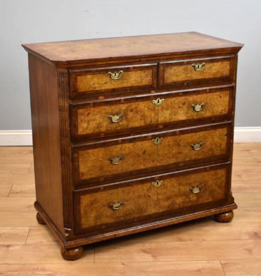 George III Burr Walnut Chest of Drawers