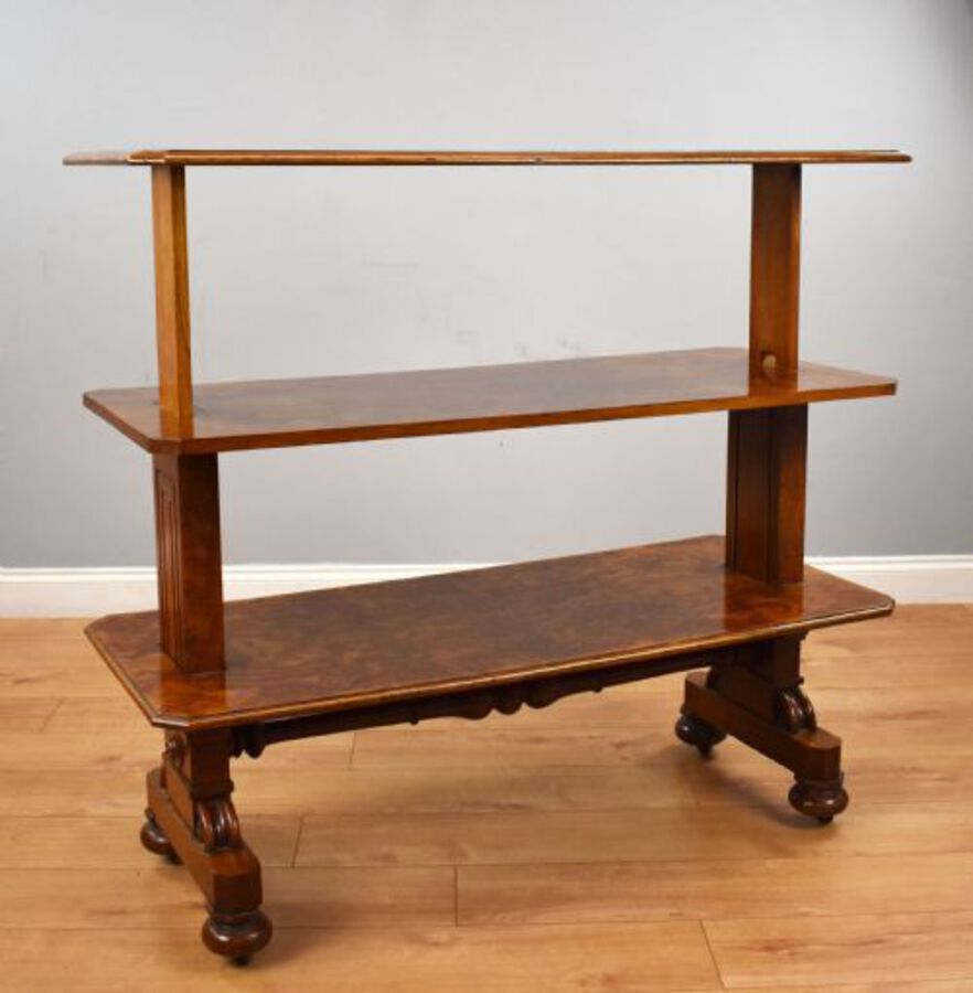 Victorian Burr Walnut Telescopic Dumbwaiter