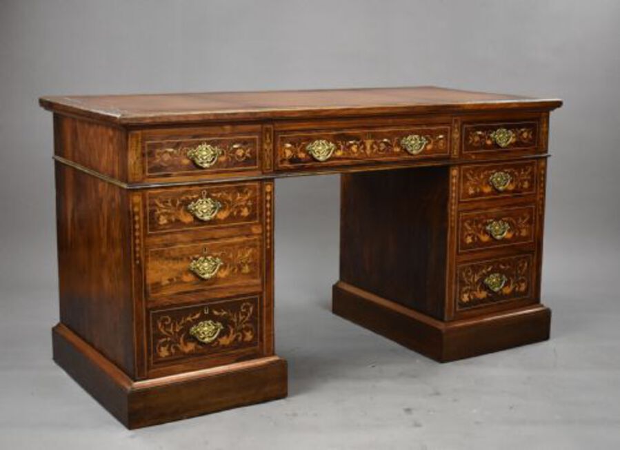 Victorian Rosewood and Marquetry Desk