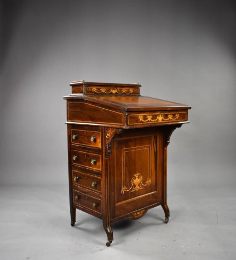Victorian Rosewood Inlaid Davenport